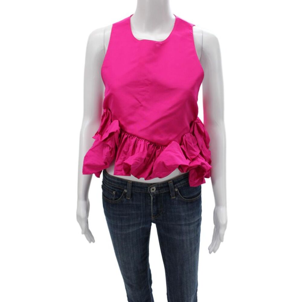Zara Womens Camisole Pink Round Neck Sleeveless Zip Polyester Party Size M